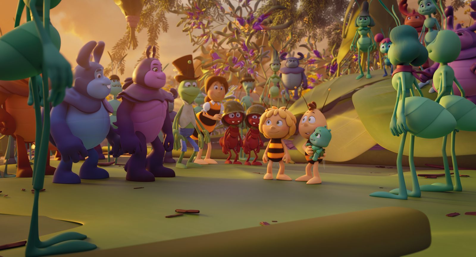 Майя и её друзья спасают преследователя в отрывке мультфильма «Пчёлка Майя: Медовый движ»
